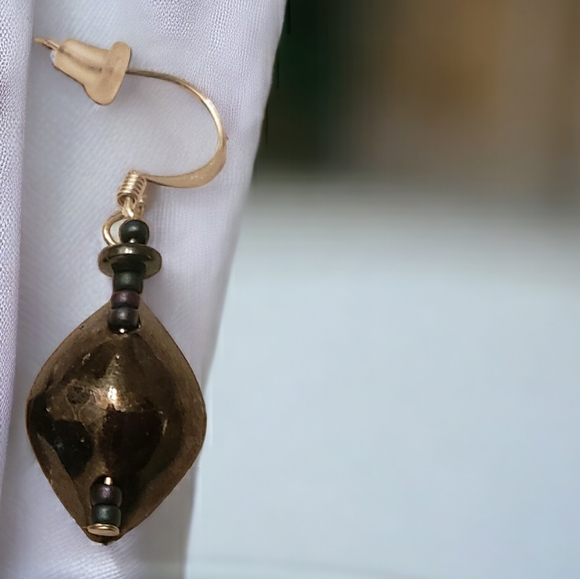 Sapphire Blue & Silver Handcrafted Dangle Earrings - Picture 6 of 9